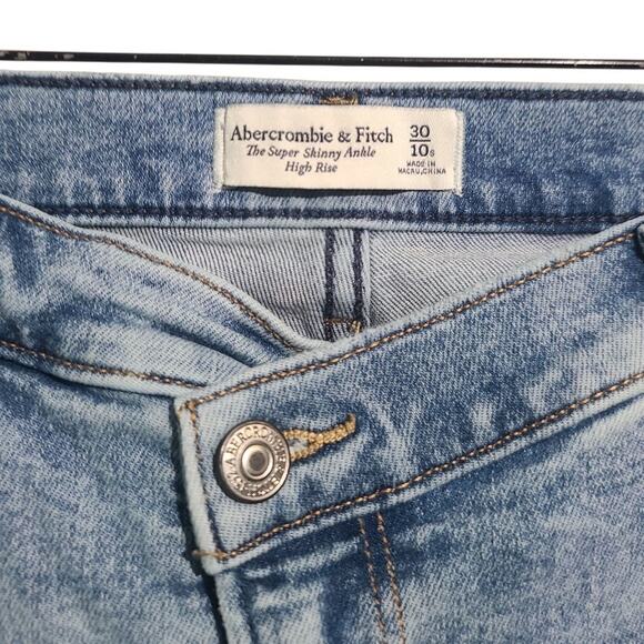 Abercrombie & Fitch The Super Skinny Ankle High Rise Jeans Size 10 Short - Picture 3 of 4